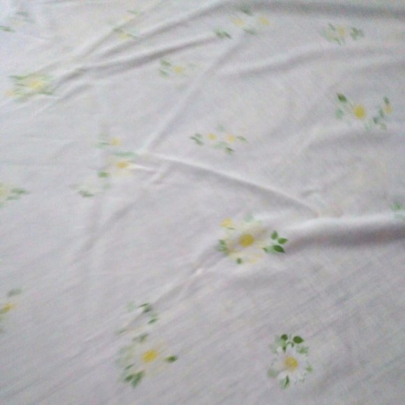 Morgan Jones Vintage Double Flat Sheet Muslin White Daisy Lace Trim 93 X 78 - Picture 3 of 5